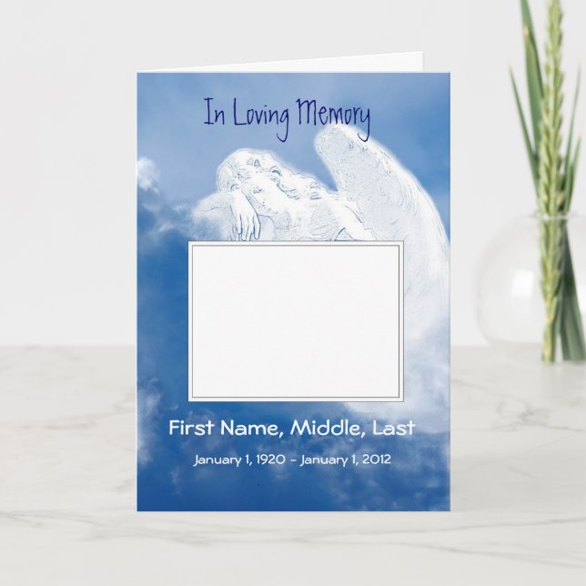 Funeral Program Angel, Scripture, Christian Programme (Front)