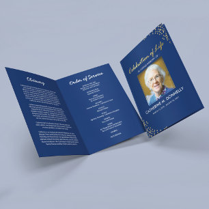 Funeral Program   Blue Gold Order of Service Programme