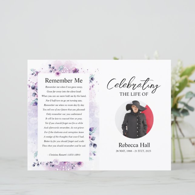 Funeral Program Brochure Template (Standing Front)