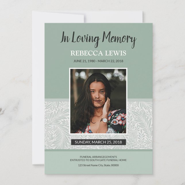 Funeral Program Card (Front)