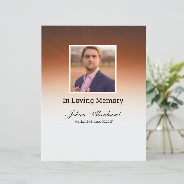 Funeral Program Card Template (Standing Front)