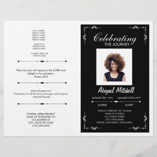 Funeral Program | Celebrating The Journey | FP0006 Flyer (Front)