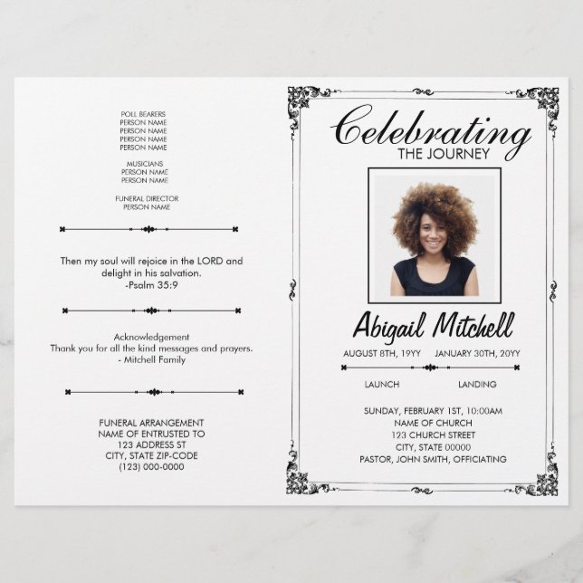 Funeral Program | Celebrating The Journey | FP0017 Flyer (Front)