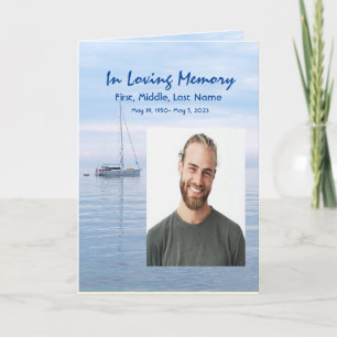 Funeral Program Custom Sailing Sailboat Sailor Programme
