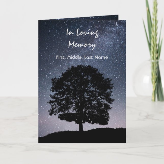 Funeral Program Custom Stars Night Trees  Programme (Front)