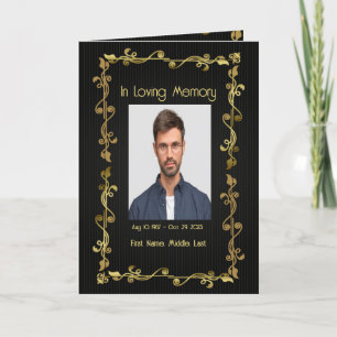Funeral Program  Elegant Gold Black  Programme