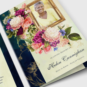 Funeral Program Floral   Funeral Order Service Card