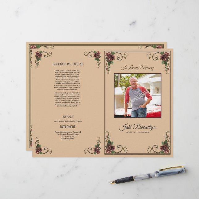 Funeral Program Flyer Template (Front/Back In Situ)