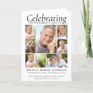 Funeral Program Folded Modern Photo Collage Programme