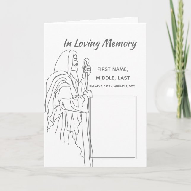 Funeral Program Jesus , Scripture, Christian Programme (Front)