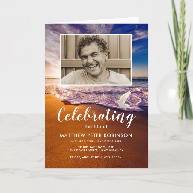 Funeral Program | Ocean Order of Service Programme (Front)