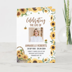 Funeral Program - Sunflowers Design Programme