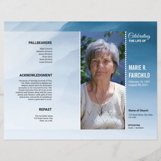 Funeral Program Template (Front)