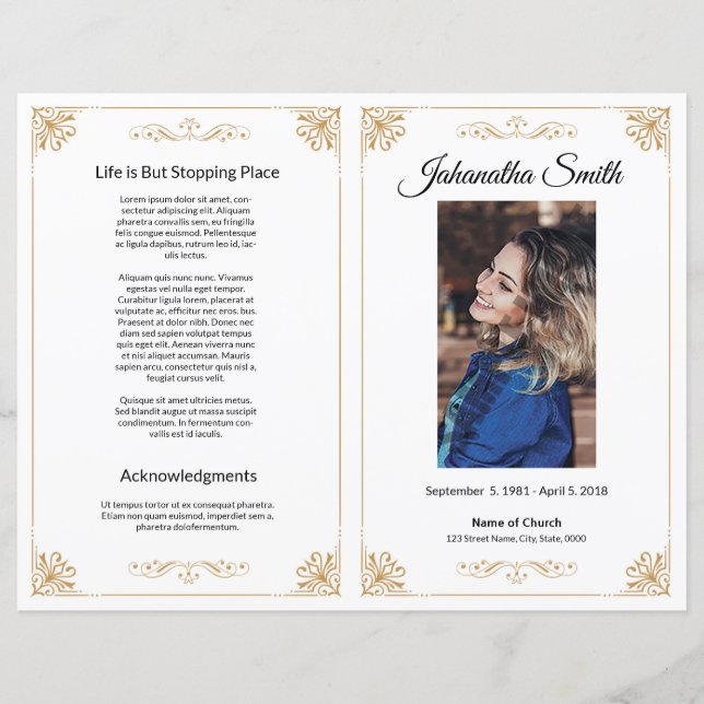 Funeral Program Template (Front)