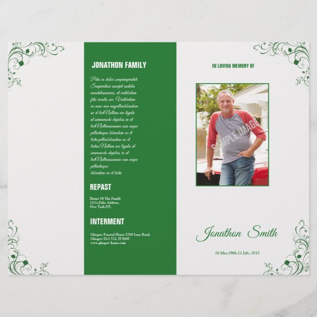 Funeral Program Template Brochure (Front)