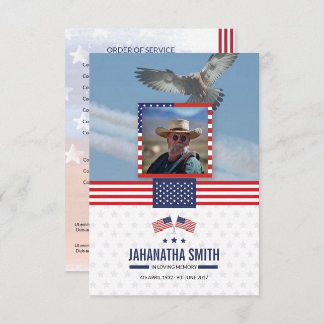Funeral Program Template for Military Army (Front/Back)