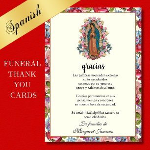 Funeral Religious Guadalupe Condolence Sympathy  Thank You Card