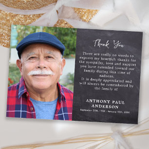 Funeral Rustic Memorial Loving Memory Photo Thank You Card