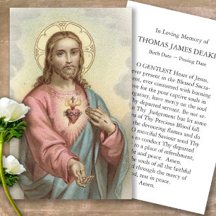 Funeral Sacred Heart Jesus Prayer Sympathy Cards