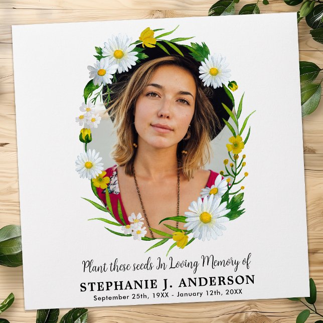 Funeral Seed Packet Custom Photo Floral Memorial Envelope (Creator Uploaded)