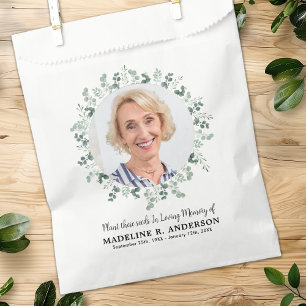 Funeral Seed Packet Custom Photo Greenery Memorial Favour Bags