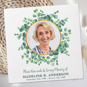 Funeral Seed Packet Custom Photo Modern Memorial Envelope