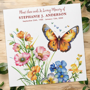Funeral Seed Packet Wildflowers Butterfly Memorial Envelope