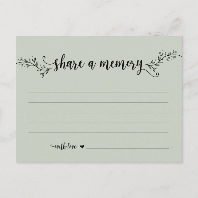 Funeral Service, Black Sage, Share a memory card (Front)