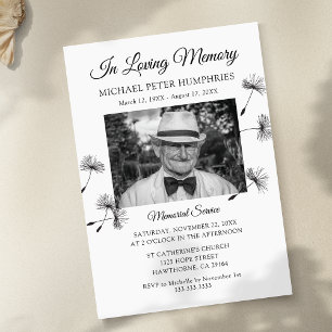 Funeral Service Celebration of Life Photo Invitation