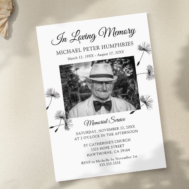 Funeral Service | Celebration of Life Photo Invitation (Creator Uploaded)