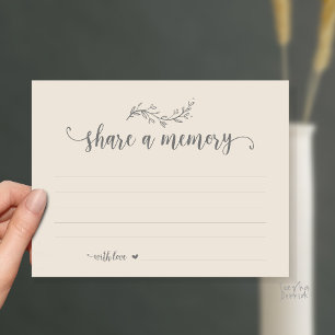 Funeral Service, Cream theme, Share a memory card