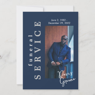 Funeral Service Navy Photo Funeral Program Invitation