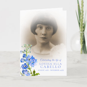 Funeral service program blue delphinium photos programme