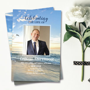 Funeral Service Program Celebration of Life Beach Flyer