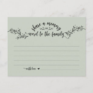 Funeral Service, Rustic Sage, Share a memory card