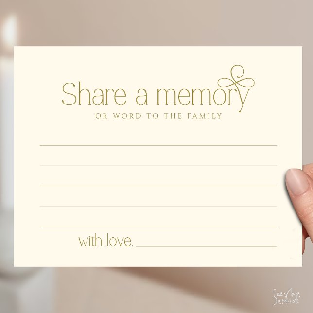 Funeral Service Share a memory Fairy Sympathy Card (Funeral Service Share a memory Fairy love Sympathy Card or word to the family in Yellow Gold)