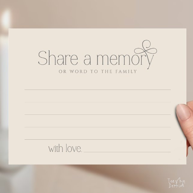 Funeral Service Share a memory Fairy Sympathy Card (Funeral Service Share a memory Fairy love Sympathy Card or word to the family in Cream Grey)