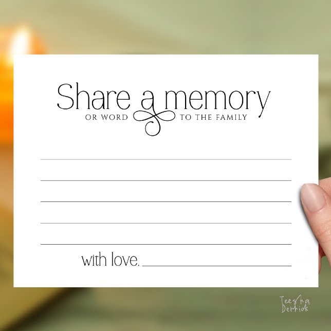 Funeral Service Share a memory Fairy Sympathy Card (Funeral Service Share a memory Fairy love Sympathy Card or word to the family in Black and White)
