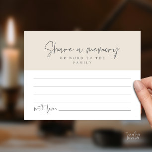 Funeral Service, Share a memory Memorial Card