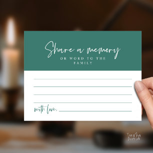 Funeral Service, Share a memory Memorial Card
