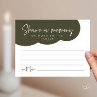 Funeral Service, Share a memory Memorial Card