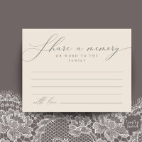 Funeral Service, Share a memory Memorial Card