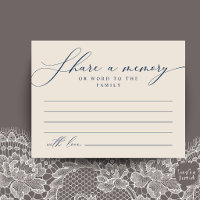 Funeral Service, Share a memory Memorial Card