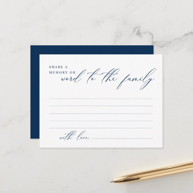 Funeral Service, Share a memory, Word Family Card (Front/Back In Situ)