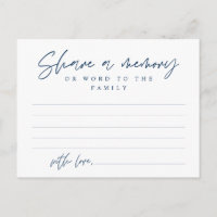 Funeral Service, Share a memory, Word Family Card