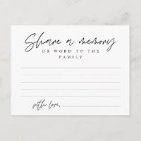 Funeral Service, Share a memory, Word Family Card