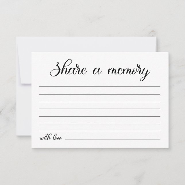 Funeral Share a Memory Card Memorial Memory card ( (Front)
