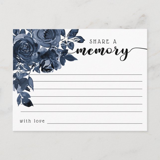 Funeral Share a Memory Condolences Card (Front)