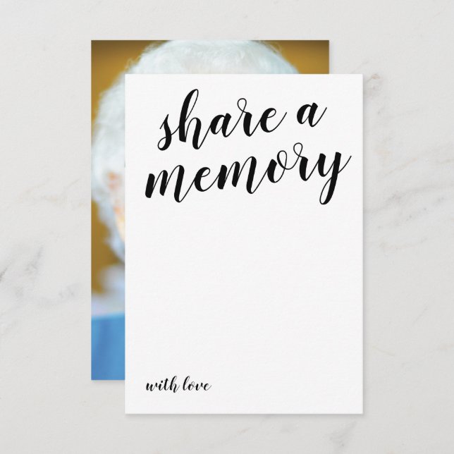 Funeral Share a Memory | Photo Memorial Invitation (Front/Back)