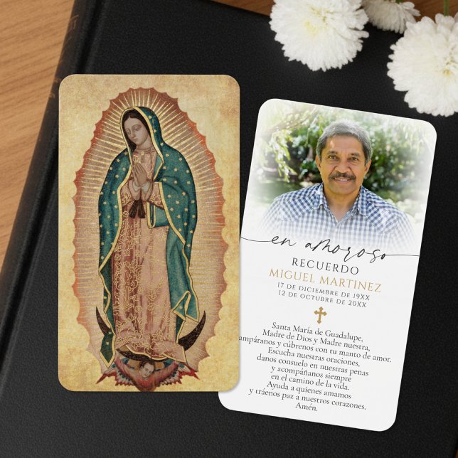 Funeral Spanish Guadalupe Prayer Sympathy Cards (Creator Uploaded)
